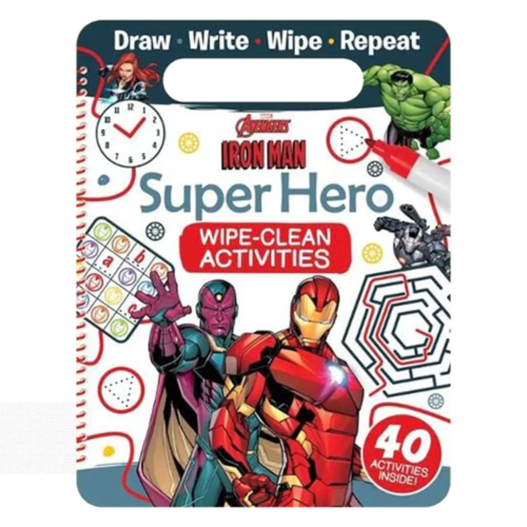 Wipe Clean Iron Man Super Hero Activity Book