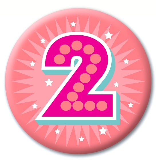 Number Badge - 2 Pink