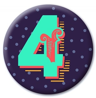 Number Badge - 4 Blue