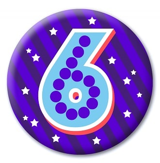 Number Badge - 6 Blue