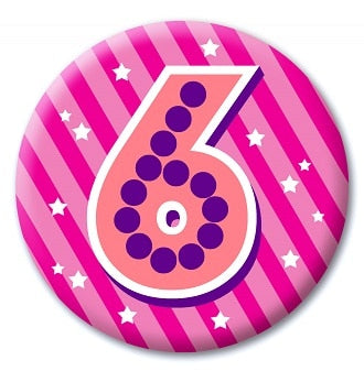 Number Badge - 6 Pink