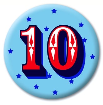 Number Badge - 10 Blue