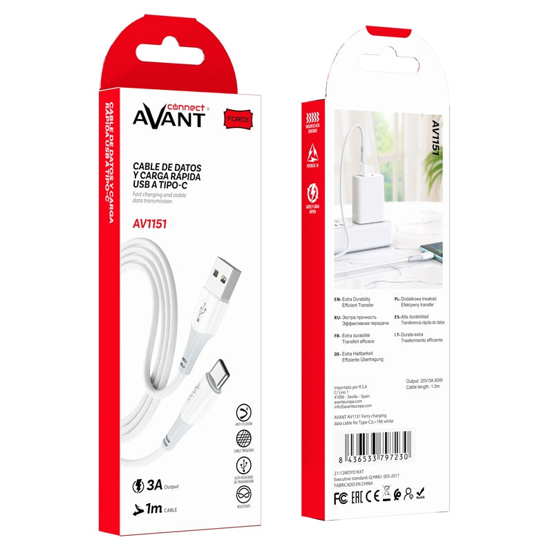 Avant USB to Type C Cable - 1 Metre