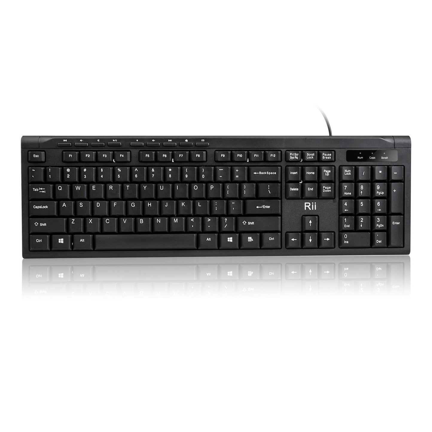 Rii RK907 Ultra-Slim Compact USB Wired Keyboard for Mac and PCWindows