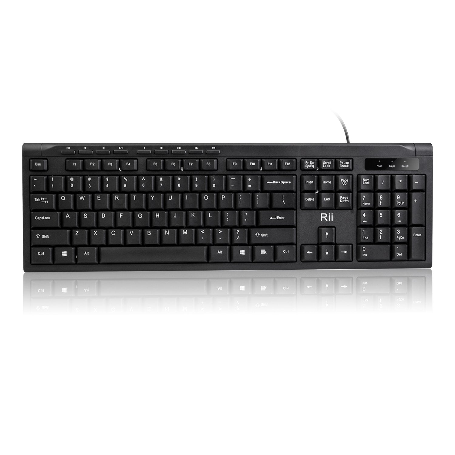 Rii RK907 Ultra-Slim Compact USB Wired Keyboard for Mac and PCWindows