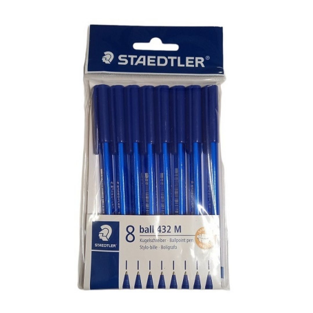 Staedtler Triangular ballpoint pens x8 Blue