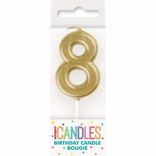 Unique Gold Number Candles - 8