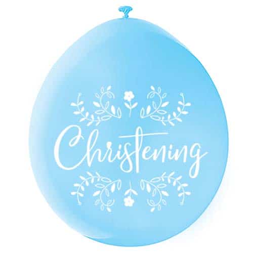 Unique 9" Latex Balloons x10 - Christening - Blue