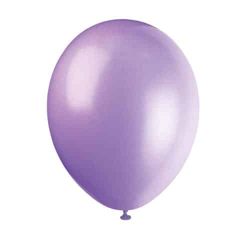 Unique 12" Pearlized Latex Balloons x10 - Lilac Lavender