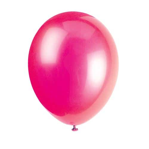 Unique 12" Pearlized Latex Balloons x10 - Fuchsia