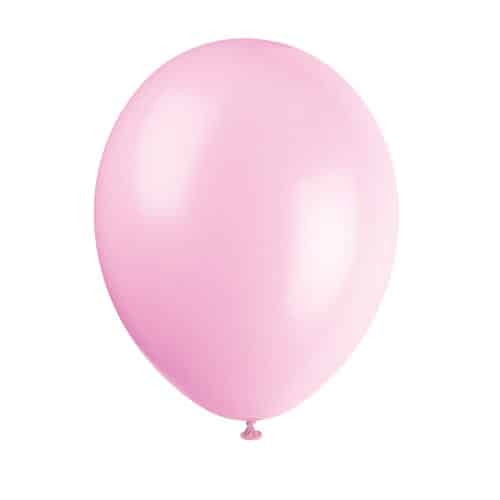 Unique 12" Pearlized Latex Balloons x10 - Powder Pink