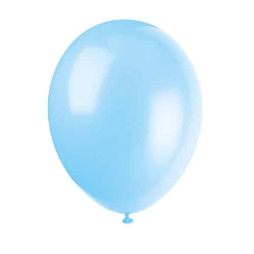 Unique 12" Pearlized Latex Balloons x10 - Light Blue