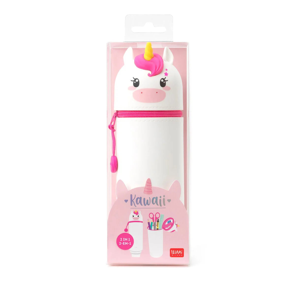 Kawaii 2 in 1 Soft Silicone Pencil Case - Unicorn