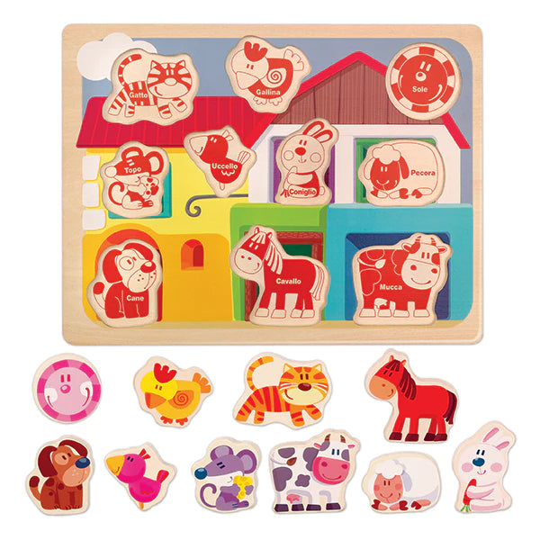 Baby Wooden Puzzle - Farm Friends