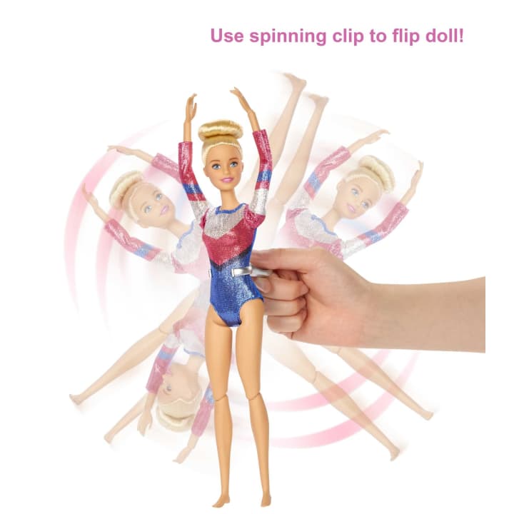 Barbie Career Gymnastics Playset With Doll, Balance Beam And 15 Access