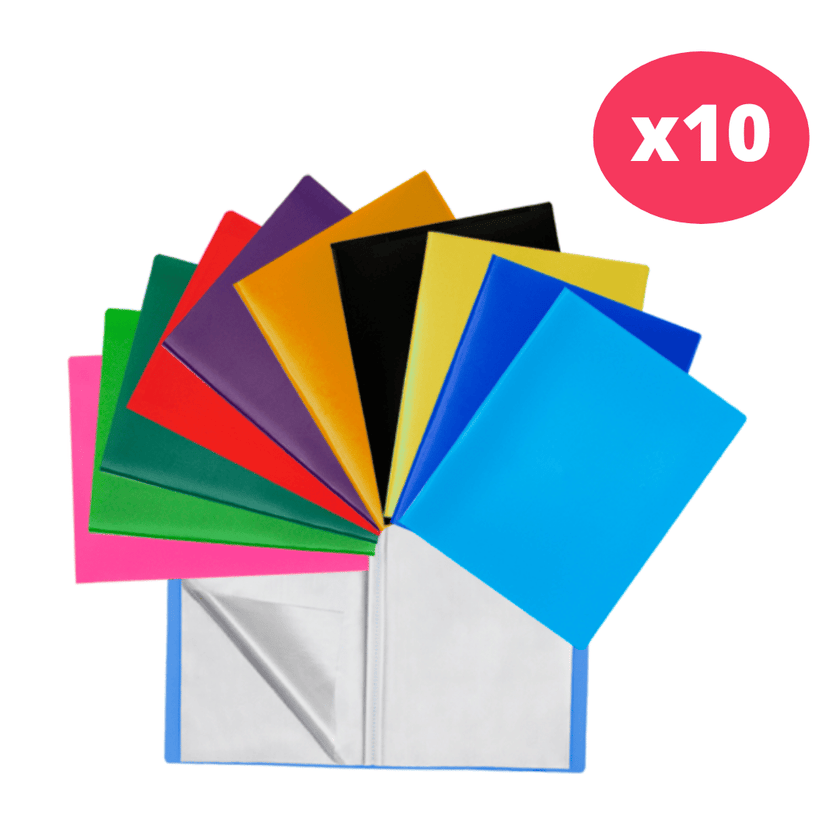 Display Books x10 Pockets - Various Colours - Black